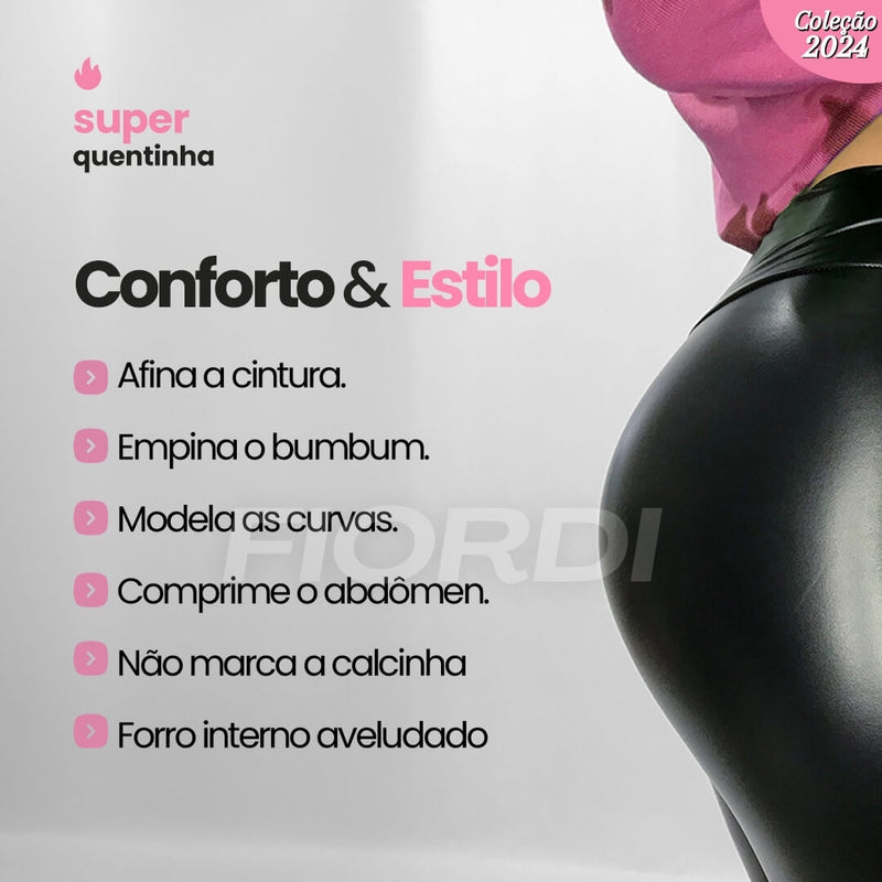 Calça de Couro Aveludada - HotLeg™ + Brinde Exclusivo